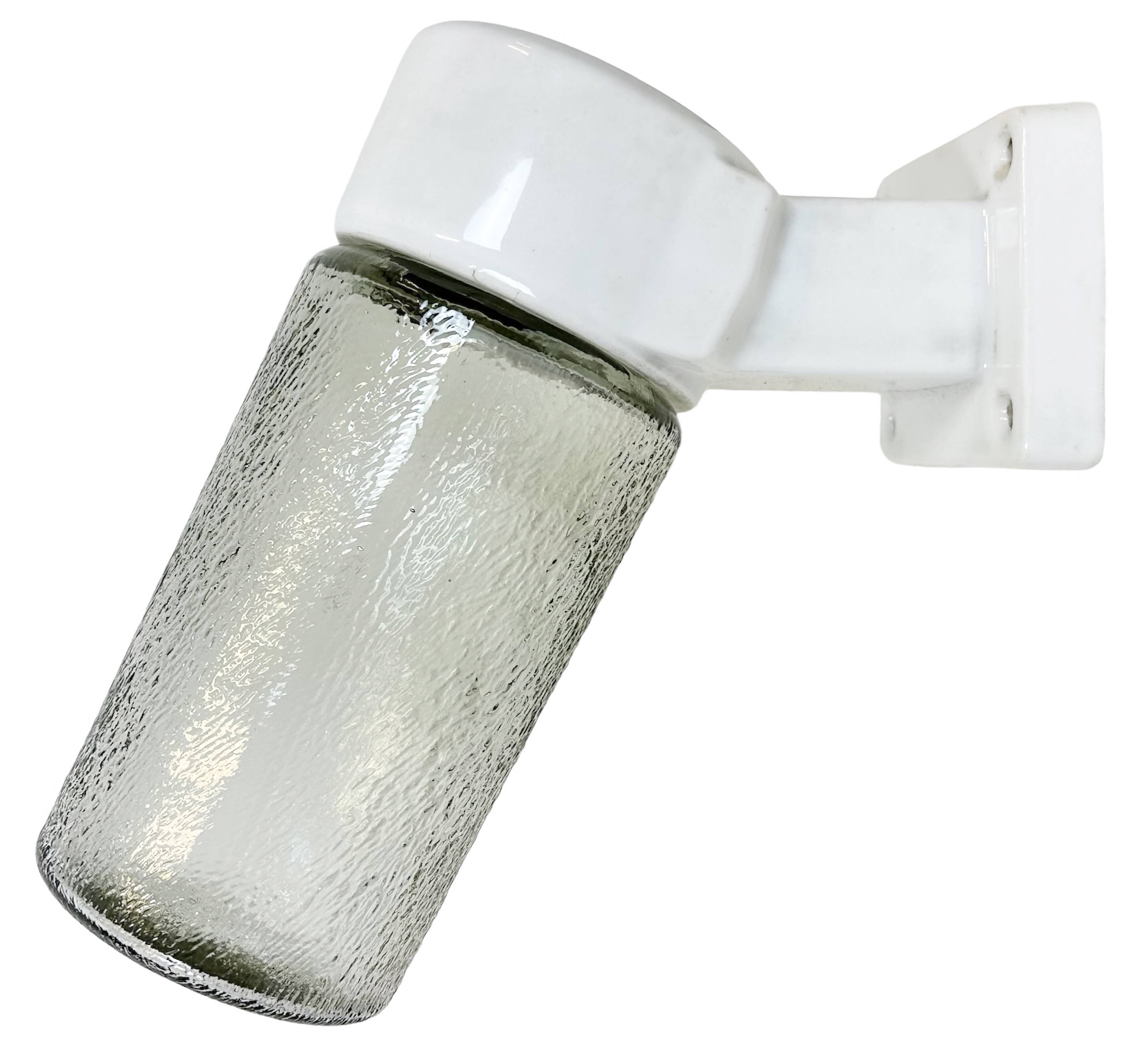 Vintage white porcelain wall light, 1960s