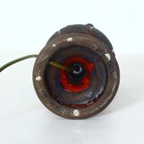 Handmade red ceramic table lamp, Sweden, 1970s