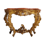 Console Louis XV gold on wooden marble