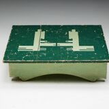 Green Art Populaire Side Table, France, 19th Century
