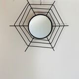 1960s vintage spiderweb wall mirror, 64 cm