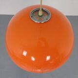 Space Age Orange & White Ceiling Lamp, Italy, 1970s
