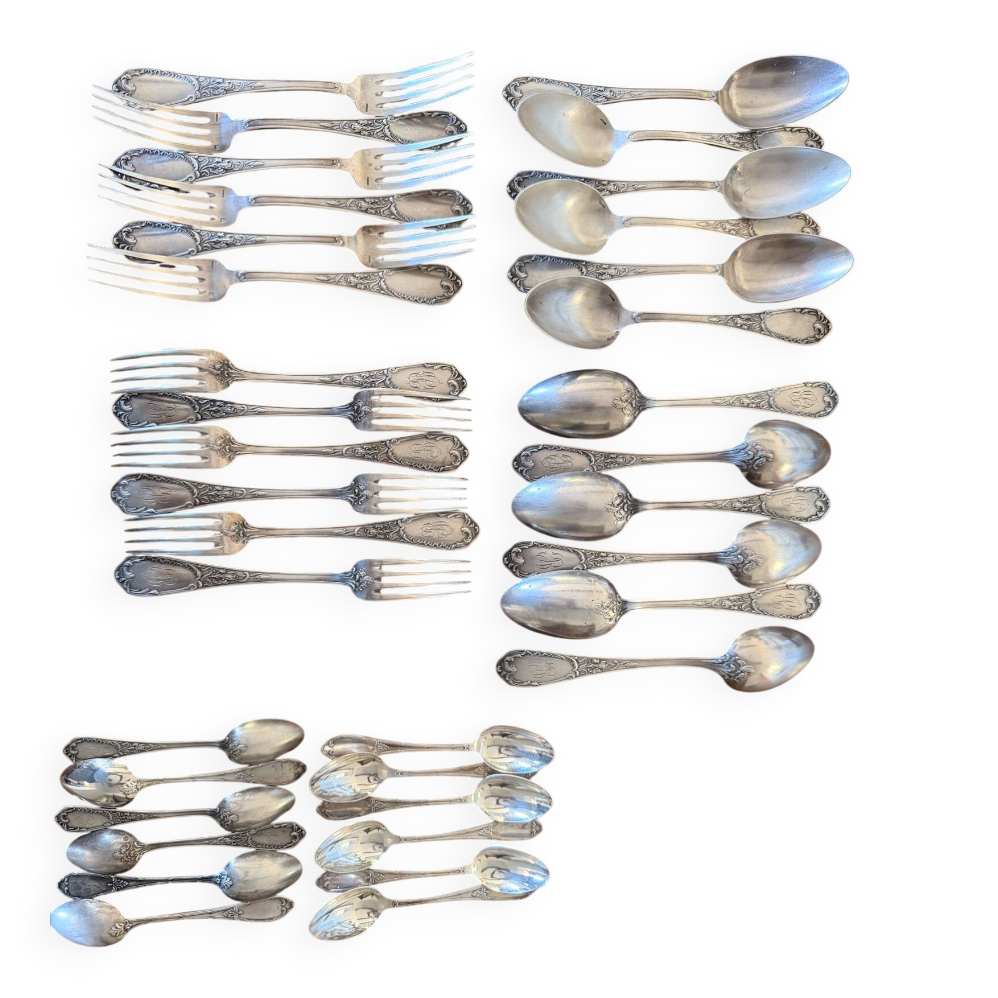 Ensemble de couverts Ercuis métal argenté