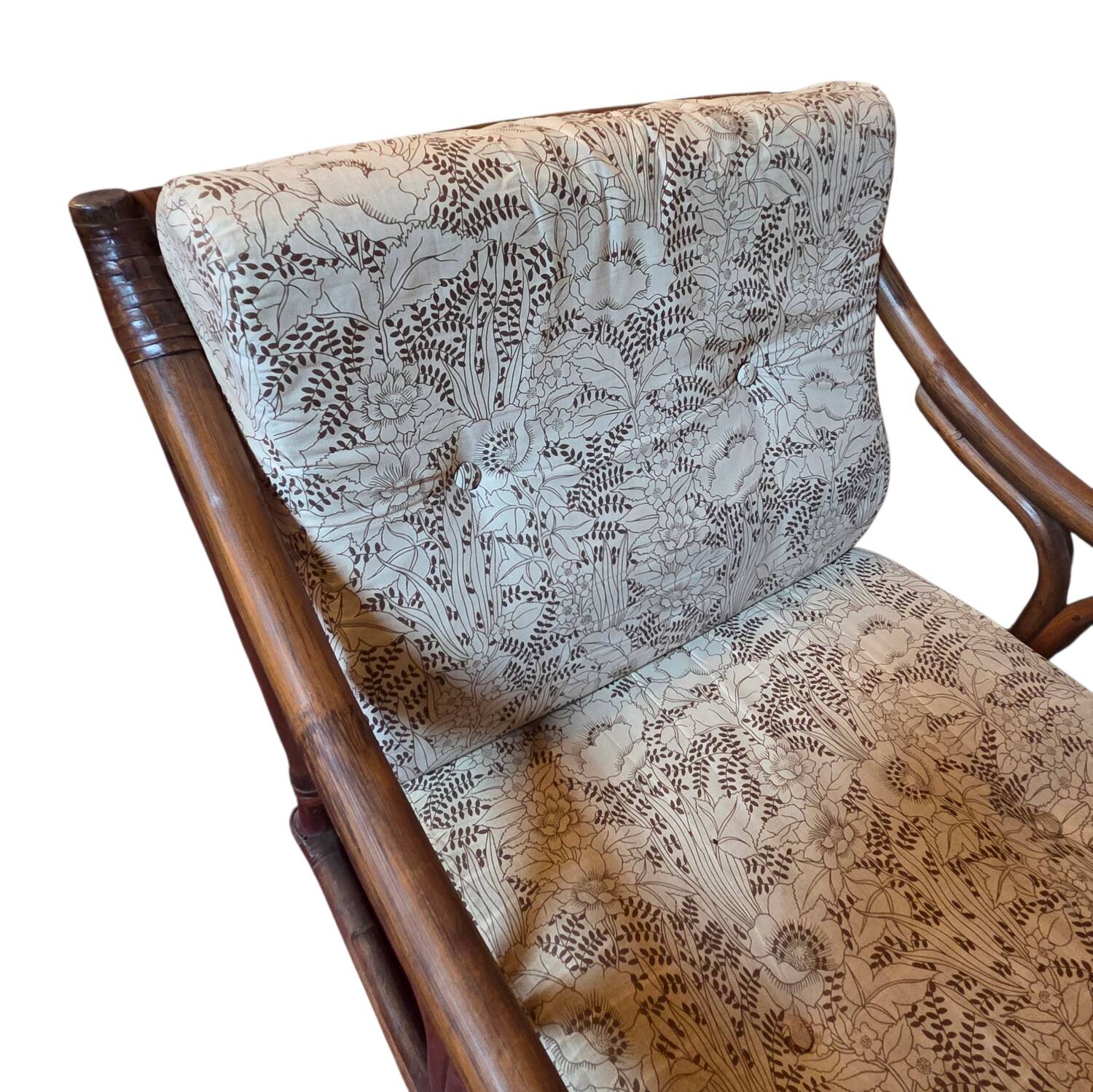 Pair of vintage rattan armchairs  
1960s–1970s