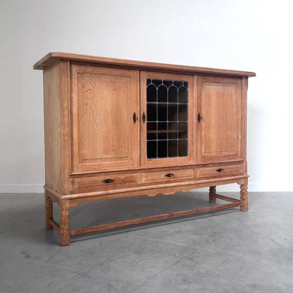 Solid oak sideboard by Henning Kjaernulf, Denmark 1960s