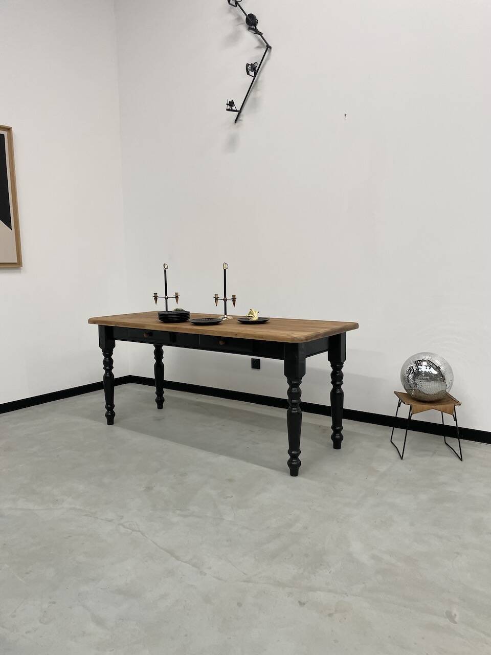 Farm table desk turned legs