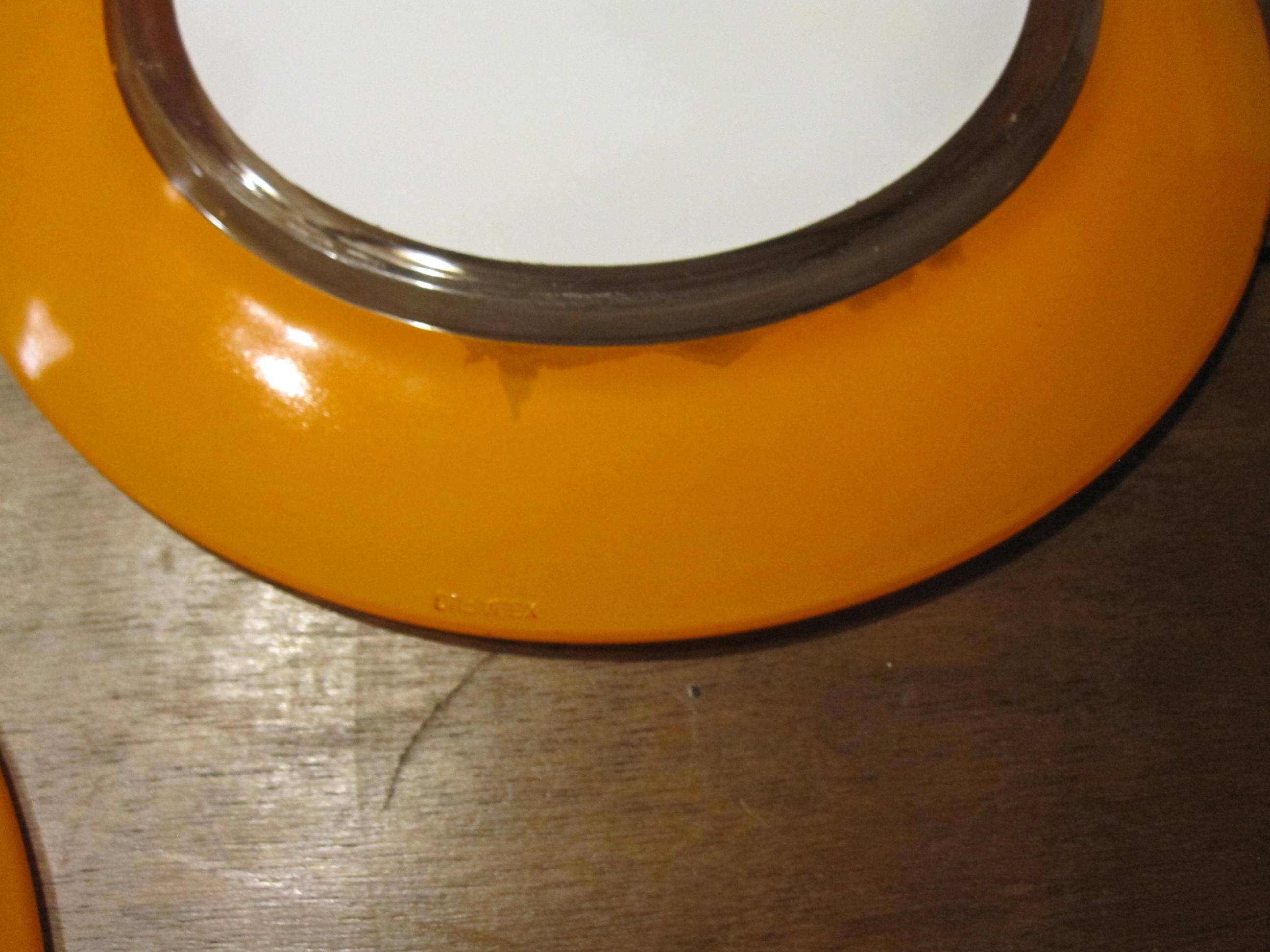 Small vintage orange and white Duralex plates
