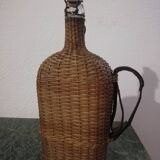 Old heavy rattan pilgrim's gourd