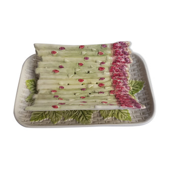 Old asparagus dish in dabbling