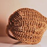 antique french handmade collection basket, woven basket