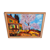 Robert morlhon (mo.ro) – huile sur toile originale de 1973 – provence