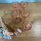 6 Rosaline twisted liqueur glasses