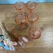 6 Rosaline twisted liqueur glasses