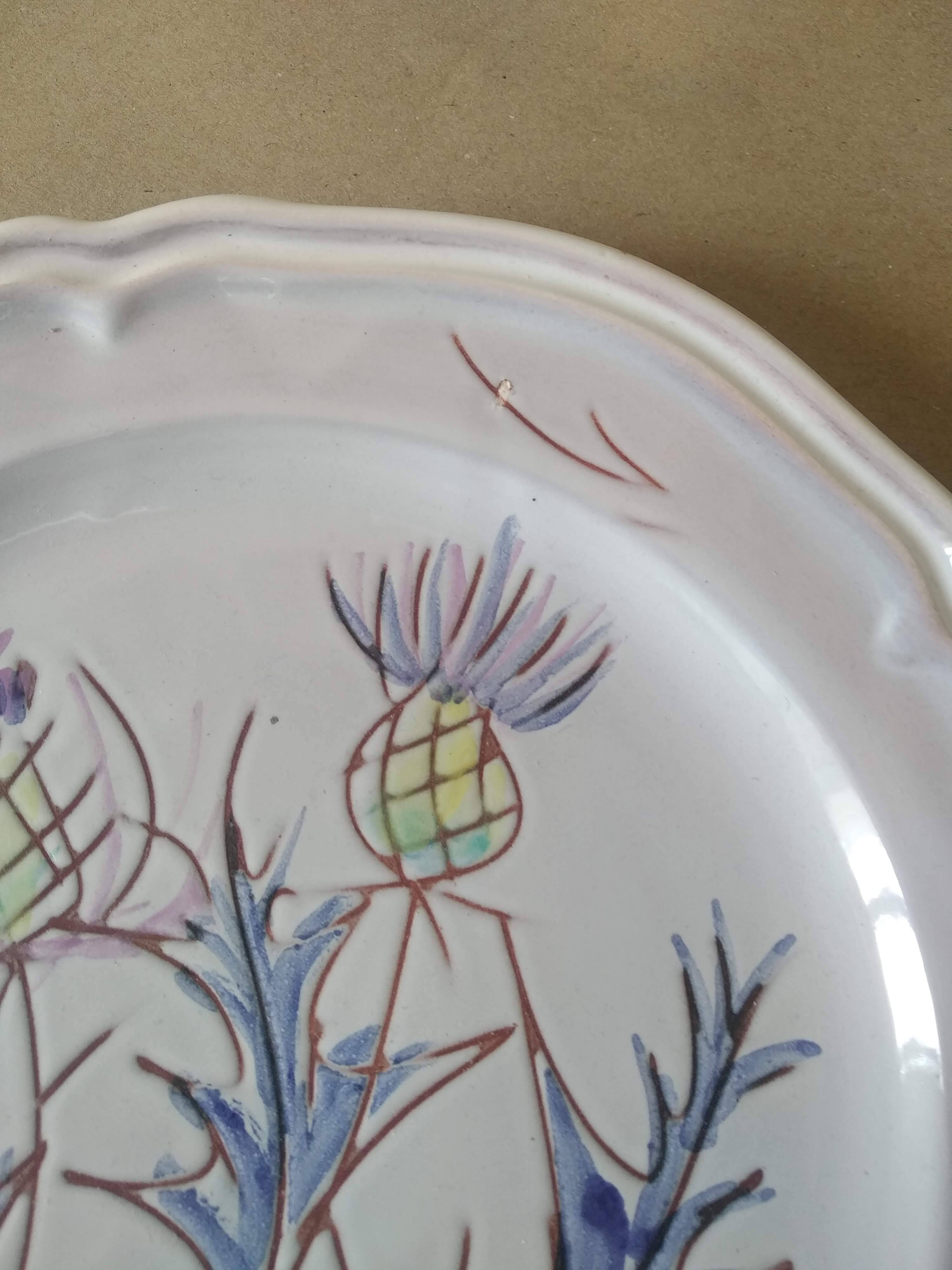 Vallauris thistle decor plate 60'