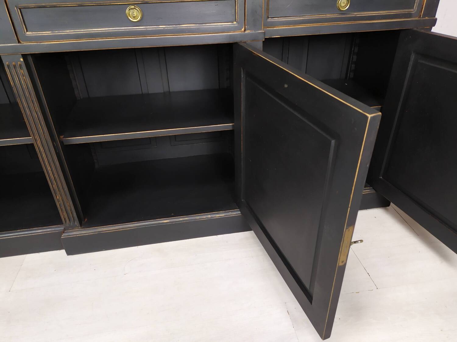 Louis XVI style black bookcase
