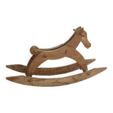 Cheval à bascule tête articulée bois
