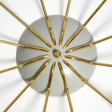 Very nice large 12-armed Mid Century Modern Brass Sputnik ceiling lamp