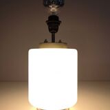 White Encased Glass Table Lamp with Three-Lighting Options, Italy