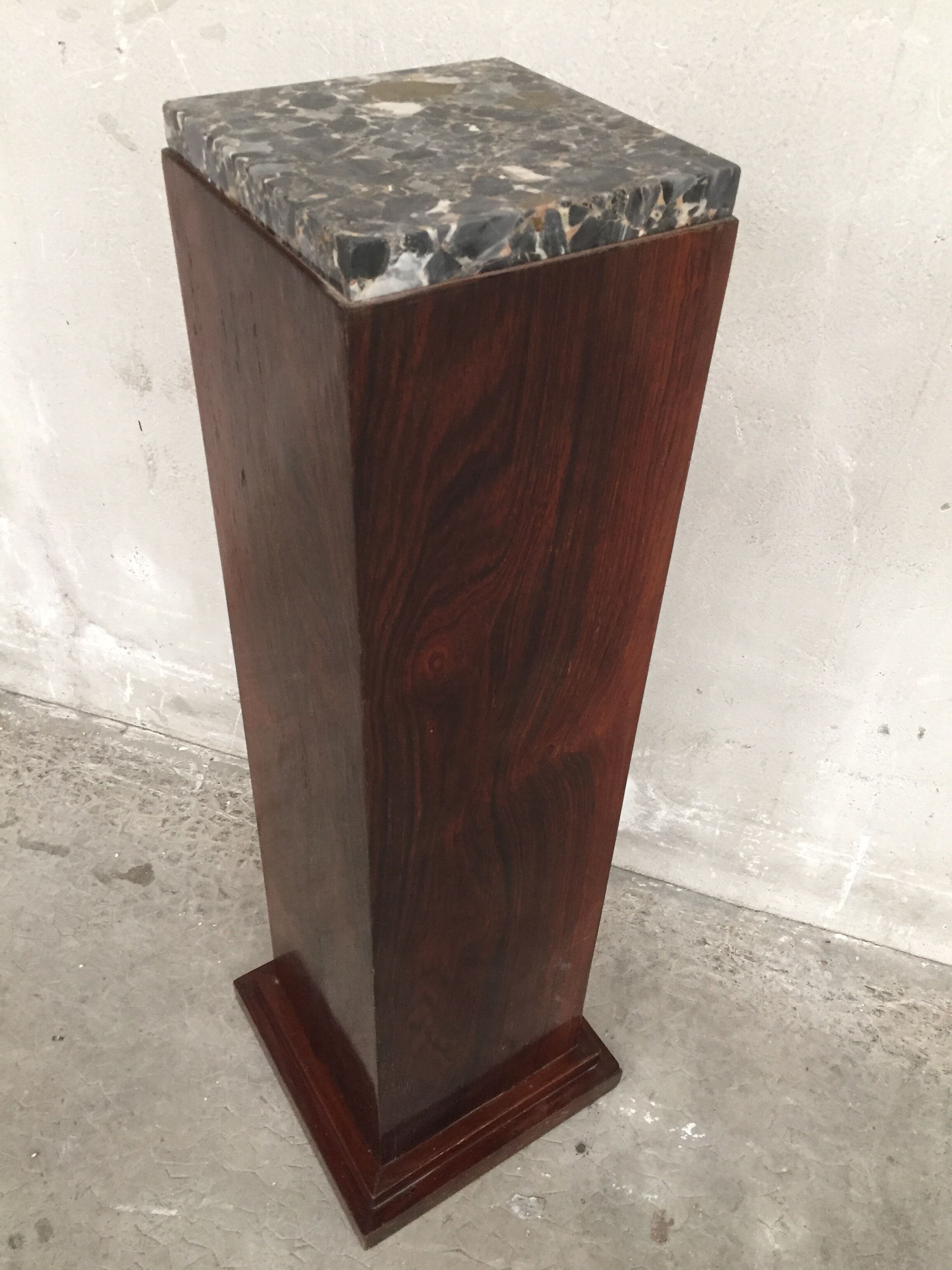 Art deco rosewood and marble column