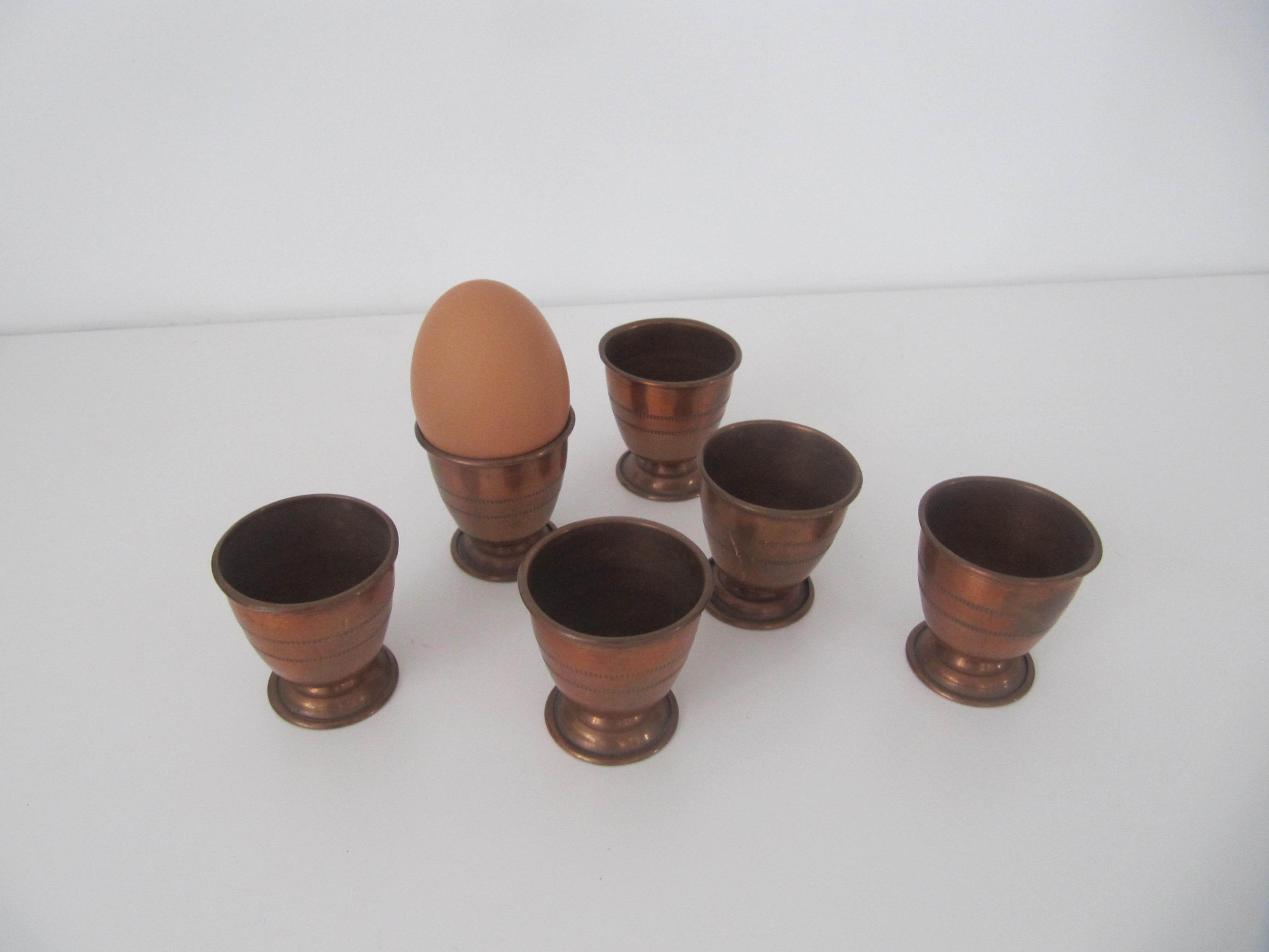 Lot de 6 coquetiers en cuivre