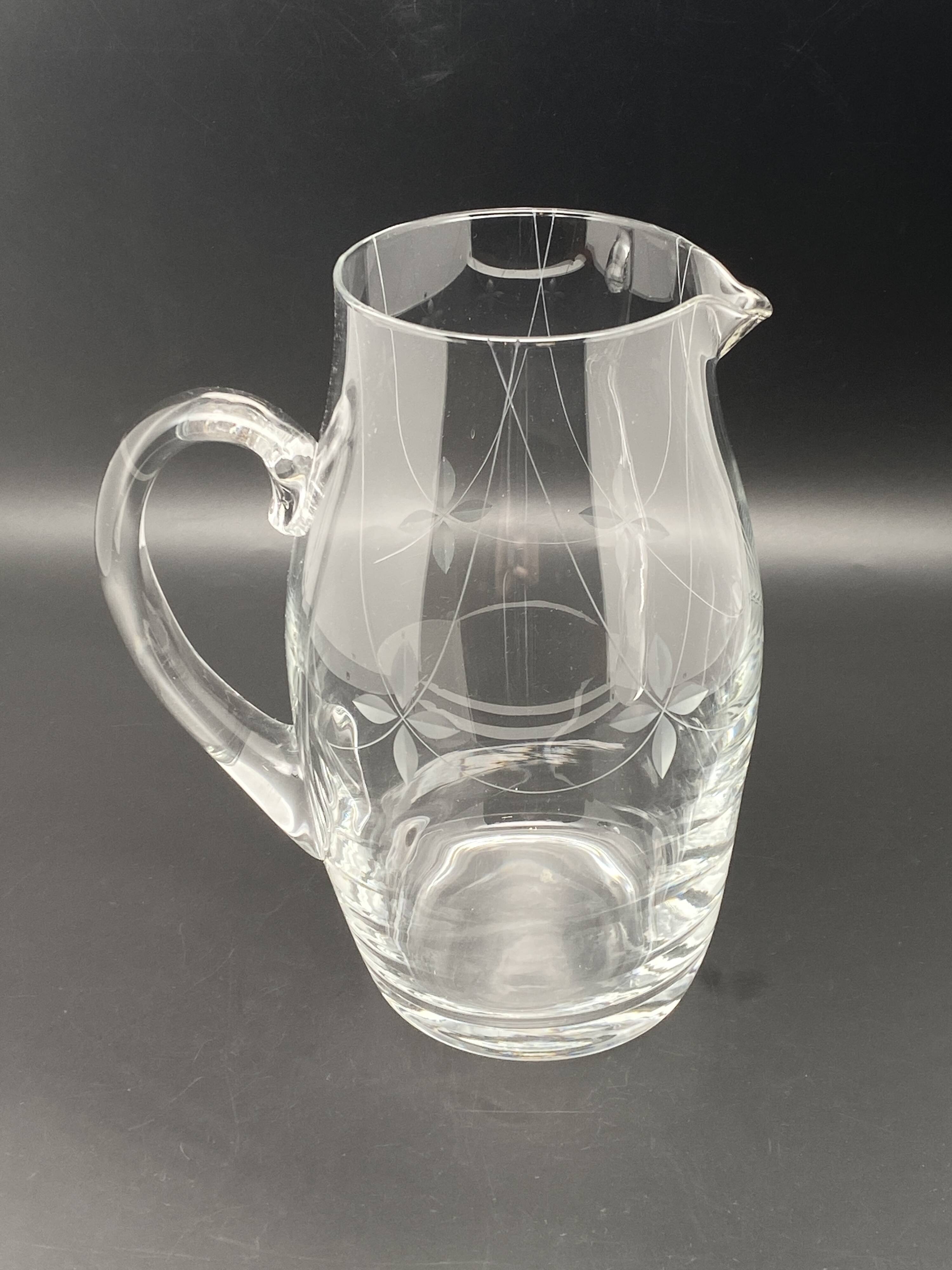Fine chiseled glass carafe