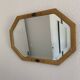 Miroir octogonal biseauté Art Déco en bois et stuc, 1930