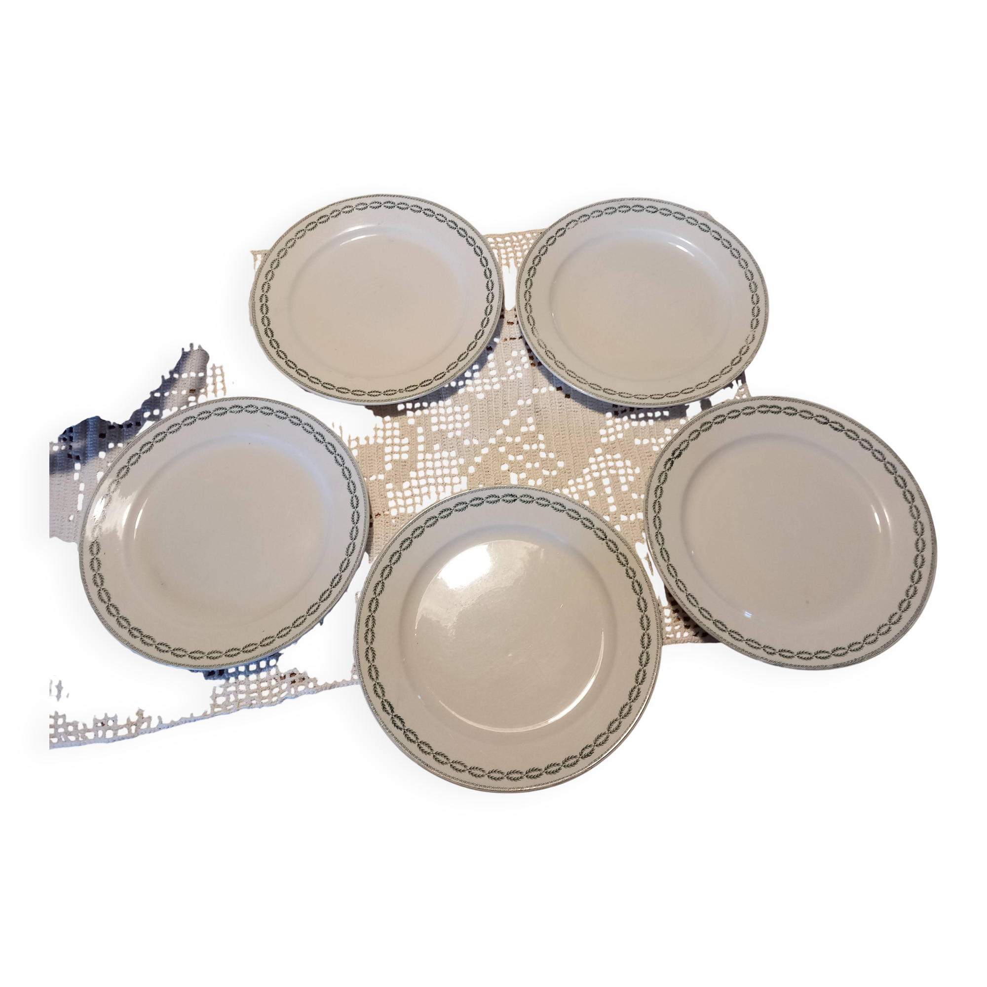 5 flat plates "Nobilis" Sarreguemines