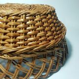 Vintage round wicker basket