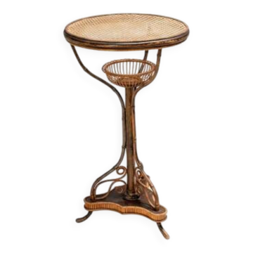 Art Nouveau bentwood & rattan pedestal table, Central Europe, c. 1900–1925