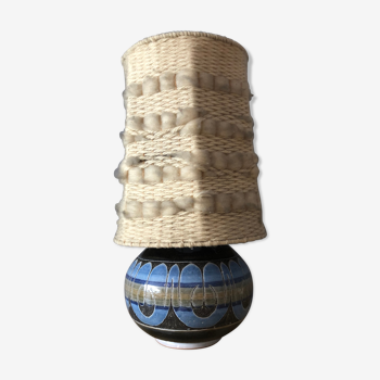 Lampe céramique Moreau abat jour en laine