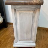 Bedside table with 2 drawers in patinated oak