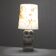 Vintage 1970s owl lamp, painted plaster, lampshade herbarium.