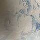 Signed watercolour monochrome blue study of the statue "The Kiss by Rodin"