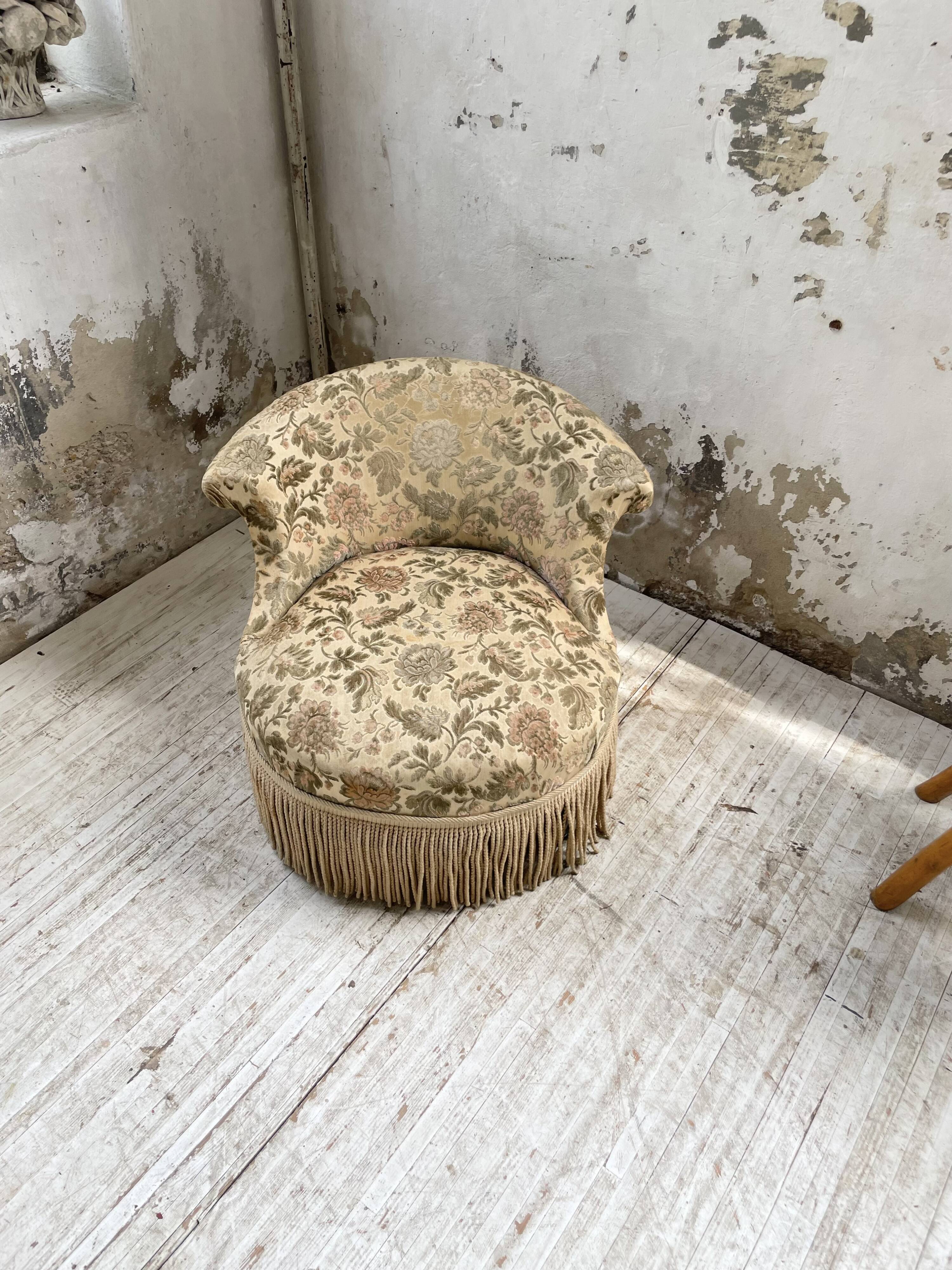 Fauteuil napoléon fleuri XIXème