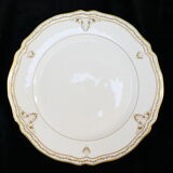 12 large flat plates in LIMOGES porcelain GIRAUD gilded hand painted
