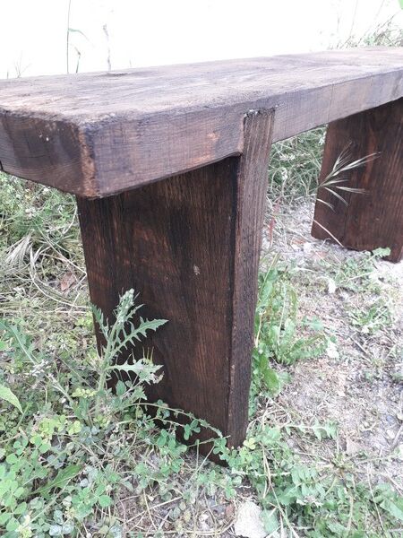 Vintage bench period 1950/60 old solid wood