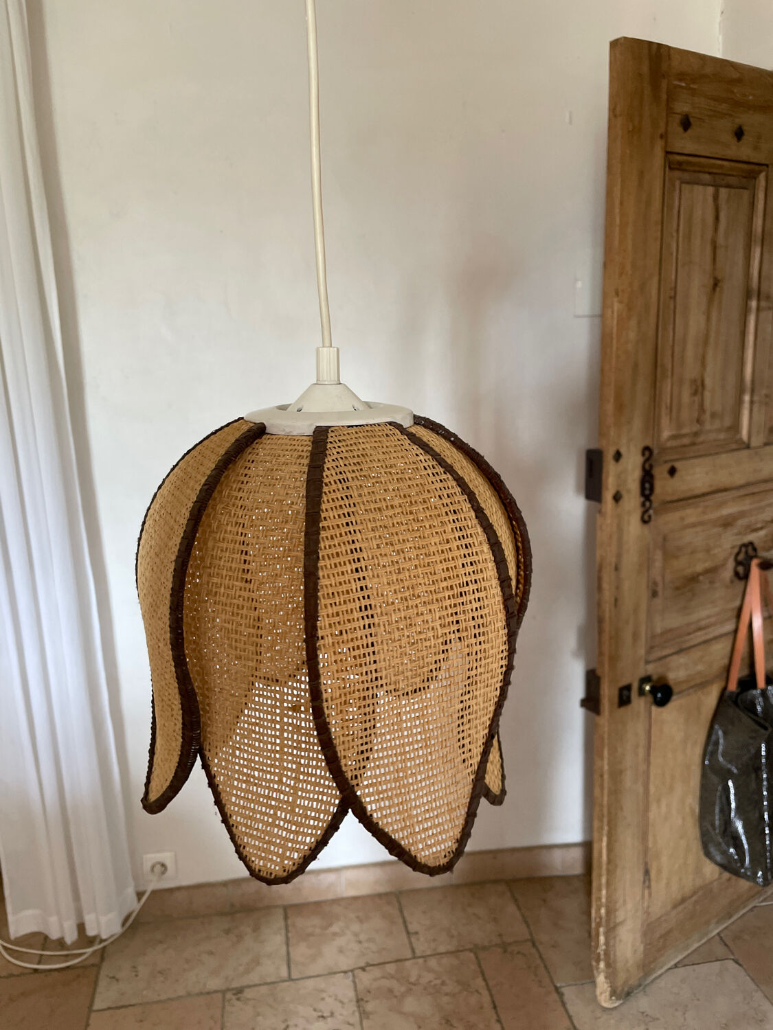 Natural fiber chandelier year 70s