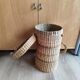 Vintage raffia wicker basket bowling bag