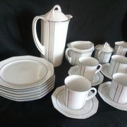 Art Deco coffee service for 6 people in porcelain Winterling Marktleuthen Bavaria (22 pieces)