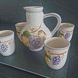 Portugal porcelain pitcher and glasses