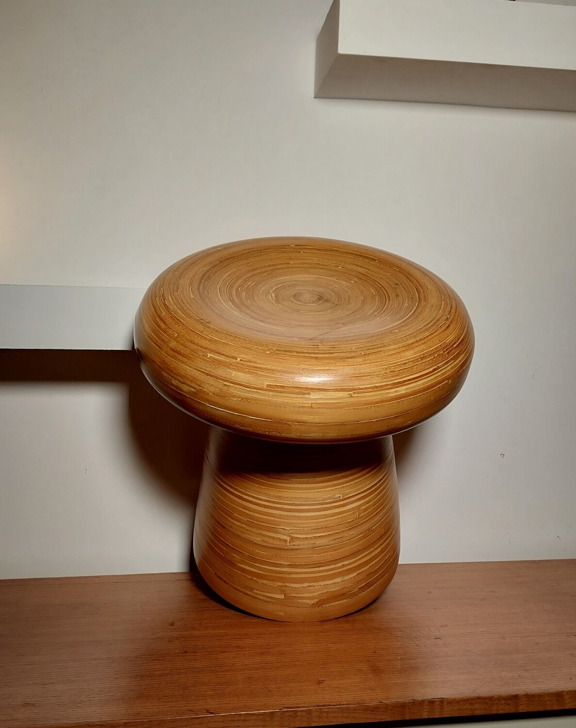 Bamboo mushroom stool, circa 1980