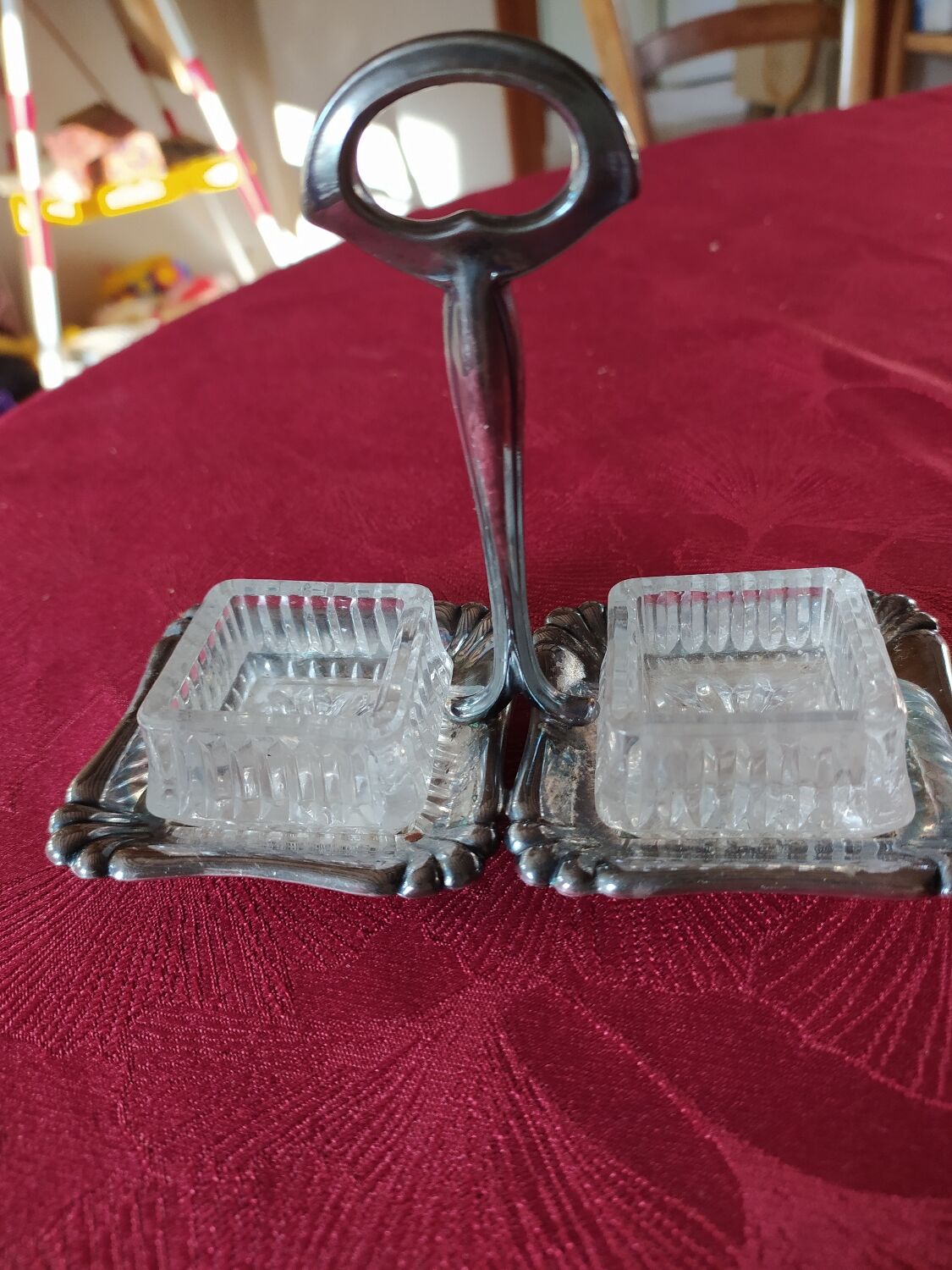 Silver tray with salters