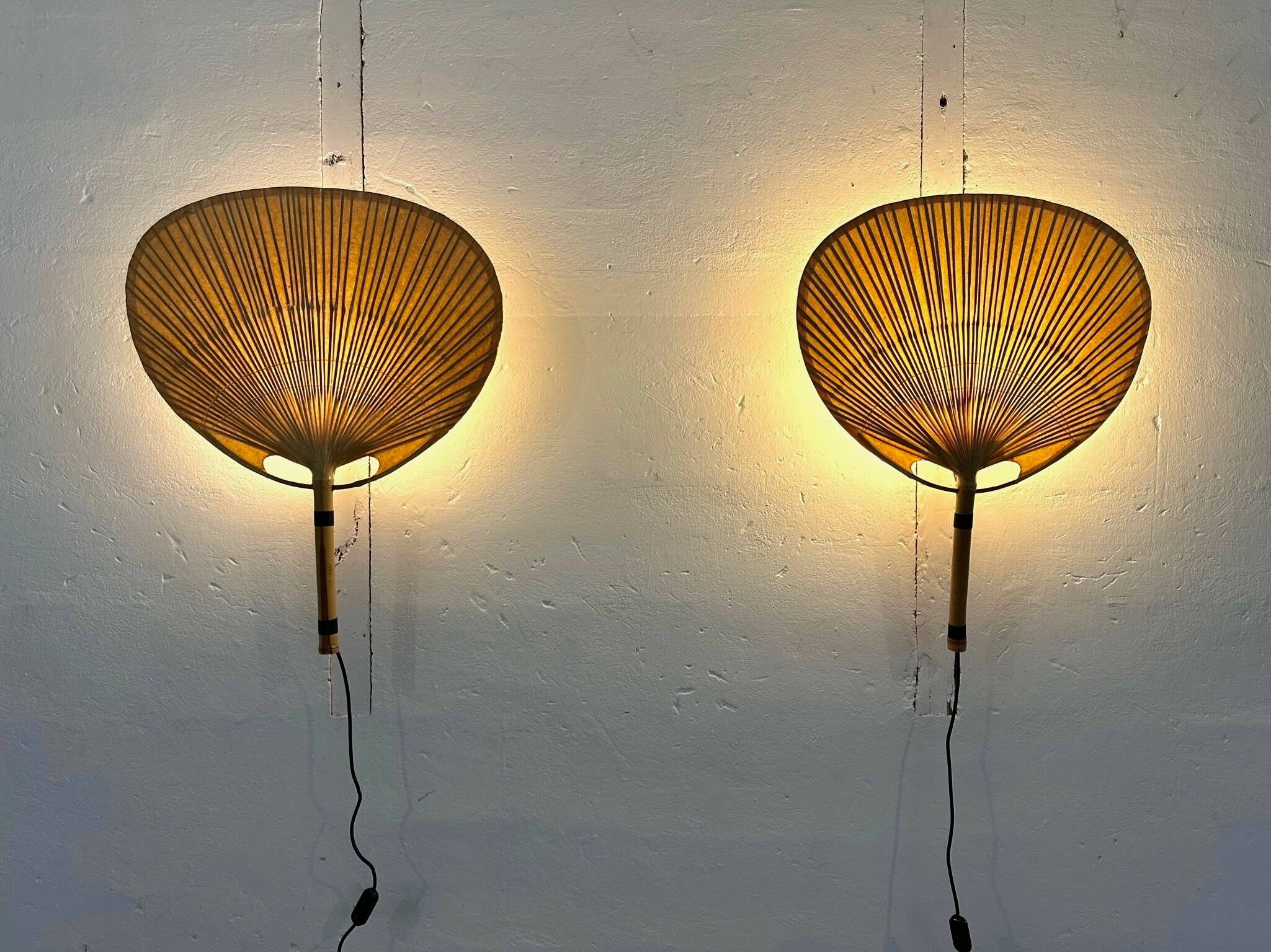 Ingo Maurer Uchiwa III wall lamps, M-Design 1973