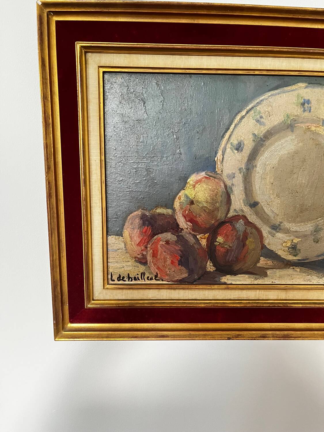 Oil on canvas - still life - signed Leonie de Bailleul