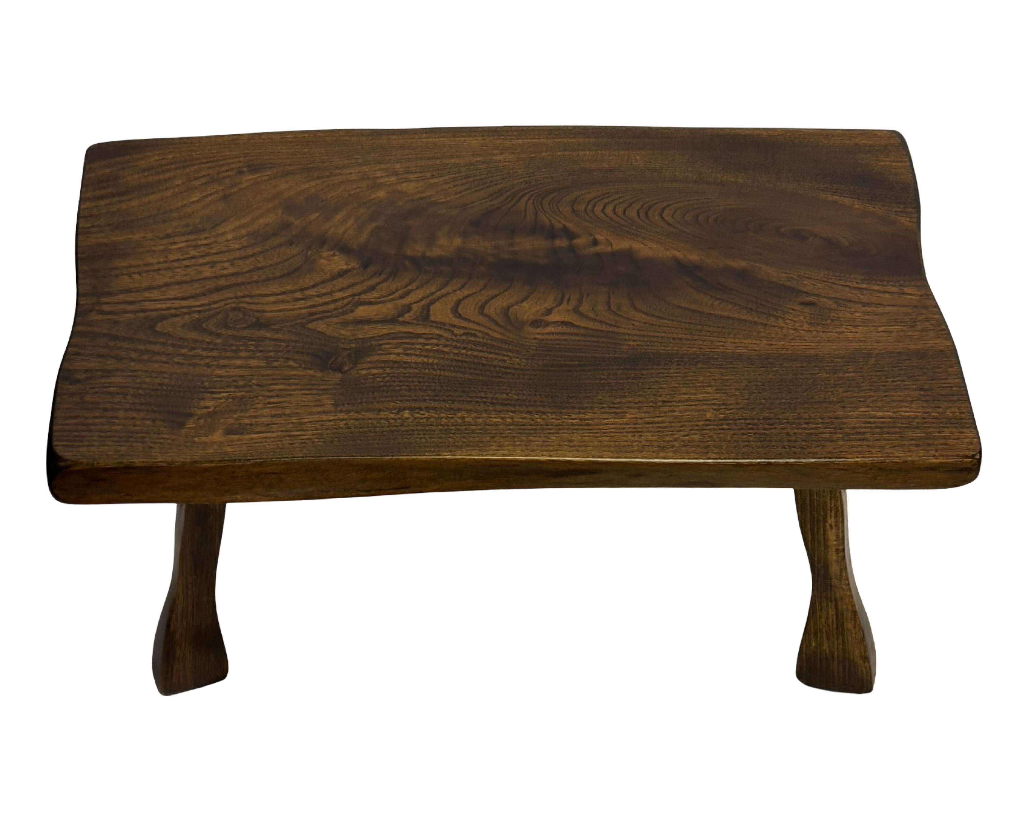 Mid-Century Organic Wooden Side Tables, circa 1960's wabi sabi brutalist