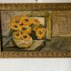 Old painting bouquet of yellow flowers