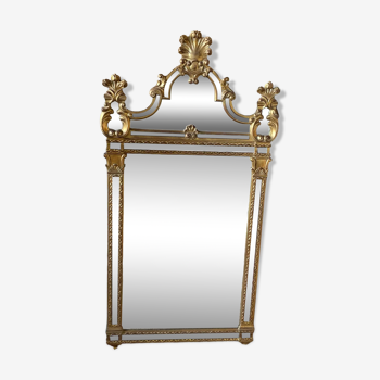 Miroir doré en bois et résine fabriqué en Belgique