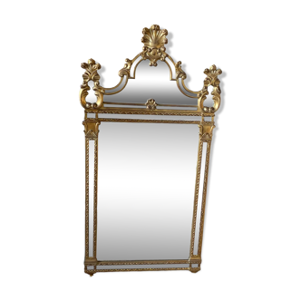 Gilded mirror in wood and resin made in Belgium