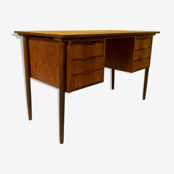 Danish vintage freestanding teak desk 1960s