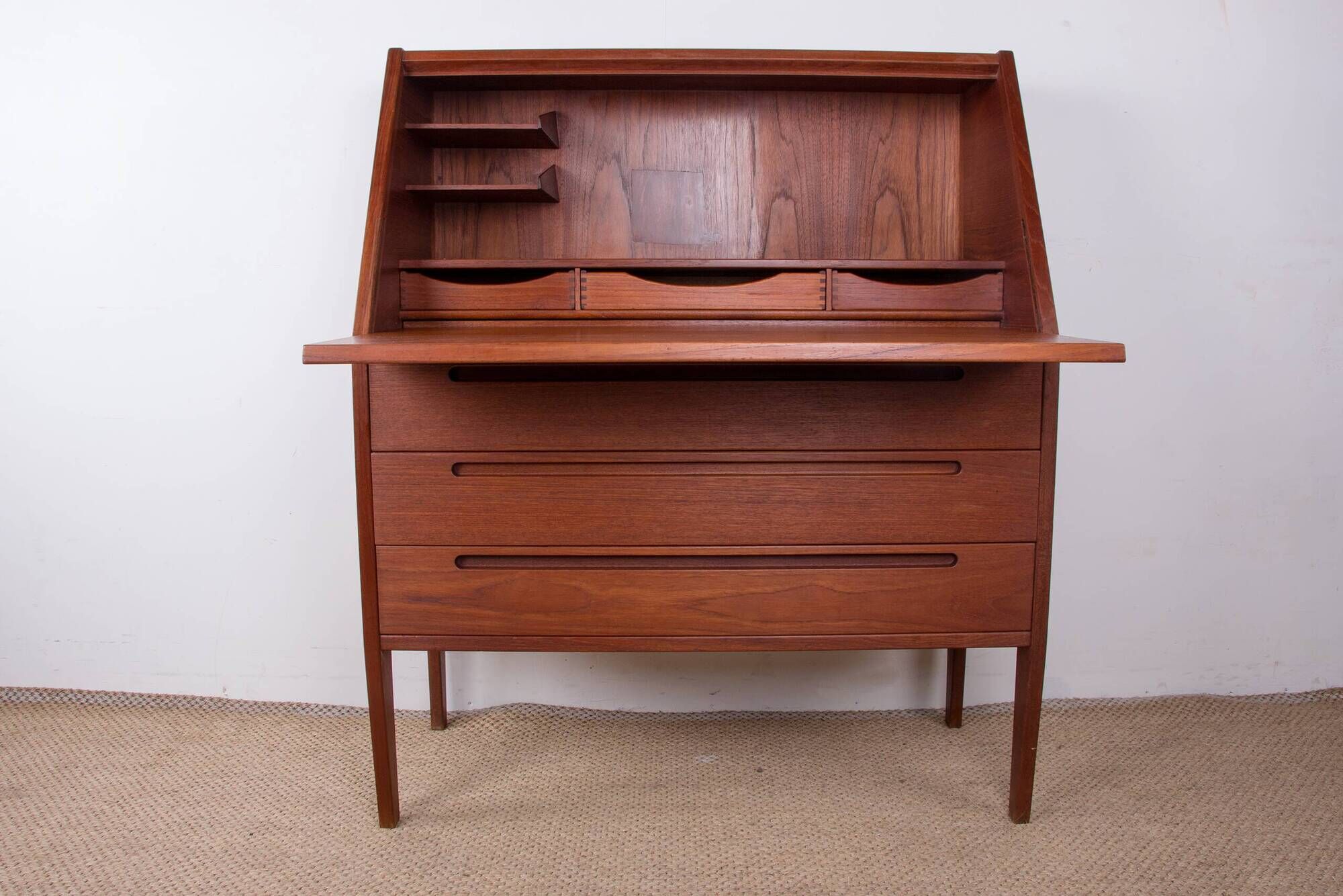 Danish Teak Secretary Desk by Kai Kristiansen for HJN Mobler 1960.